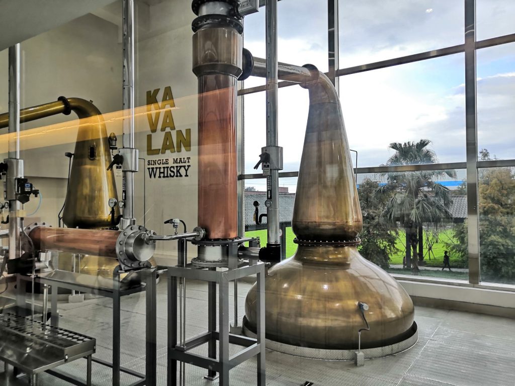 A drunk group makes haste of the Kavalan distillery tour.